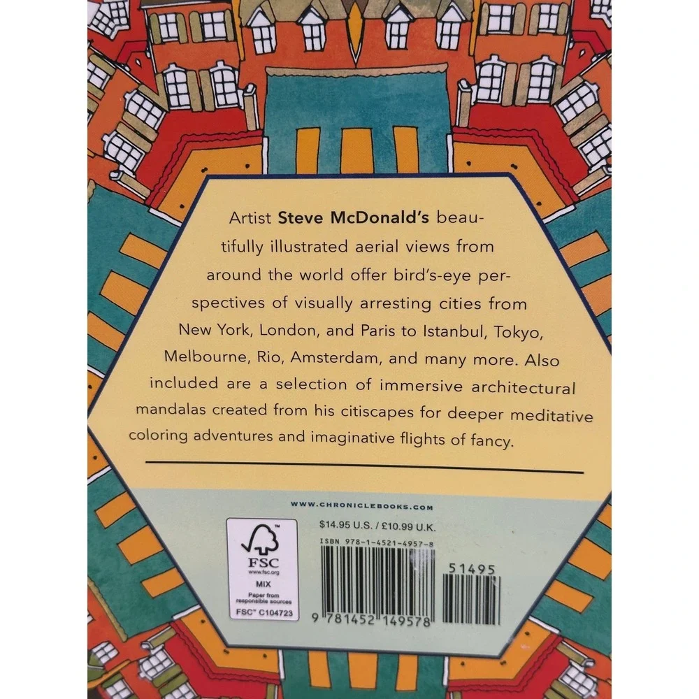 Chronicle Books Fantastic Cities Coloring Book Steve McDonald Architecture Views